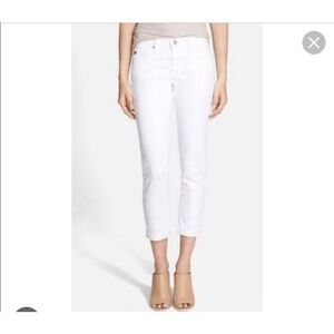 AG Adriano Goldschmied White The Prima Cigarette Roll Up Jeans Size 26R
